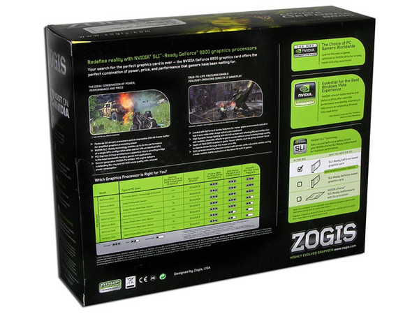 Tarjeta de Video ZOGIS NVIDIA GeForce 8800GT, 512MB DDR3, Salida a TV, 100% compatible con DirectX 10. Puerto PCI Express 2.0