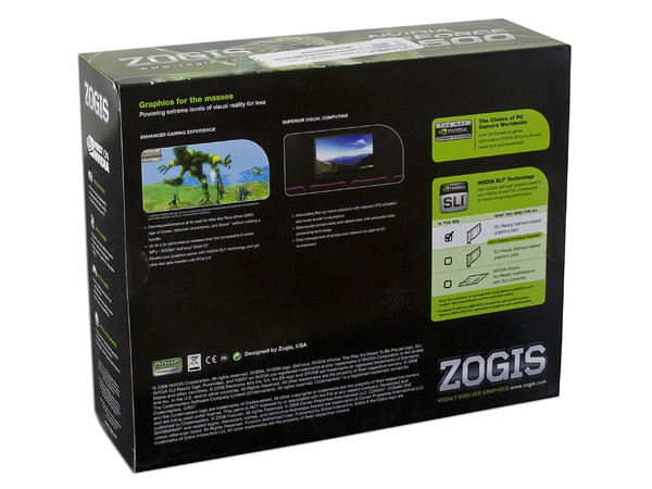 Tarjeta de Video ZOGIS NVIDIA GeForce 9500GT, 512MB DDR2, Salida a TV, Puerto PCI Express x16