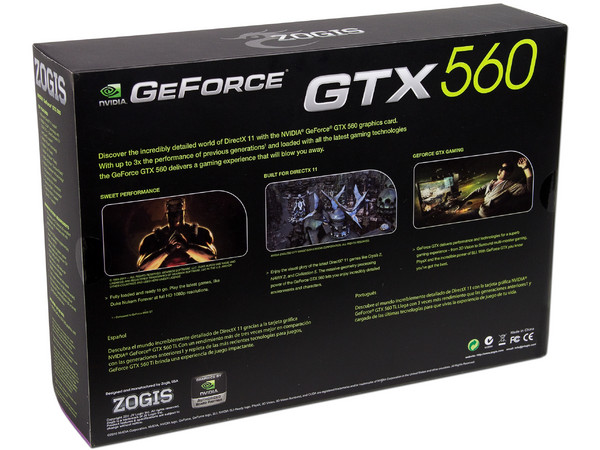Tarjeta de Video ZOGIS nVidia GeForce GTX 560, 1GB GDDR5, MiniHDMI, Dual DVI, Puerto PCI Express 2.0 