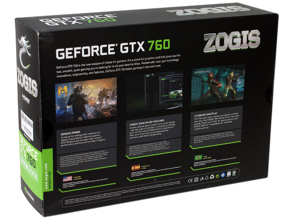 Tarjeta de Video ZOGIS NVIDIA GeForce GTX 760 Super Clock, 2 GB GDDR5, DisplayPort, HDMI, DVI, Puerto PCI Express x16 3.0.