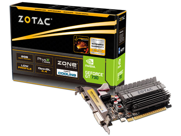 Tarjeta de Video NVIDIA GeForce GT 730 ZOTAC, 2GB GDDR3, 1xHDMI, 1xDVI, 1xVGA, PCI Express 2.0