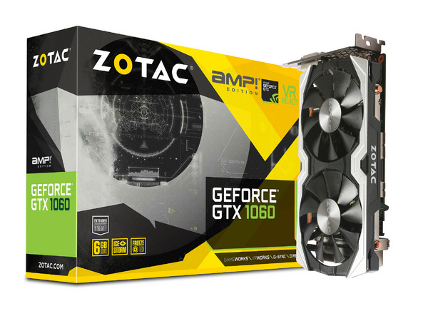 Tarjeta de Video Zotac  NVIDIA GeForce GTX 1060 AMP Edition, 6GB GDDR5, DisplayPort, HDMI, DVI, Puerto PCI Express 3.0.
