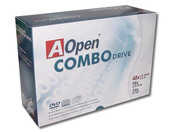 Combo AOpen 4824: Quemador de CDs Graba/Regraba/Lee: 48x/24x/48x y lee DVD-ROM 16X