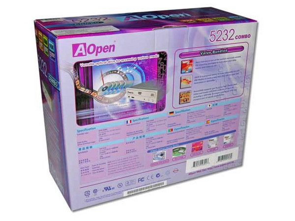 Combo AOpen Quemador de CDs Graba/Regraba/Lee: 52x/32x/52x y lee DVD-ROM 16X.
