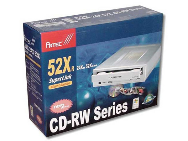 Quemador de CDs Artec,  Graba/Regraba/Lee: 52x/24x/52x, Interno, Interfase IDE.