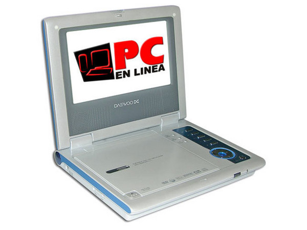 DVD Portátil Daewoo con Pantalla LCD Widescreen de 7”, Multiregión, Color Azul con Plateado