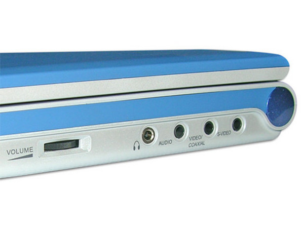 DVD Portátil Daewoo con Pantalla LCD Widescreen de 7”, Multiregión, Color Azul con Plateado