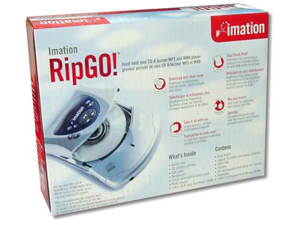 Imation RipGO!, Quemador y MP3 Player portátil, graba en CD-R de 80 mm