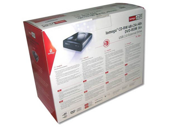 Combo Iomega de Quemador de CDs + DVD-ROM, Externo, Graba/Regraba/Lee: 48x/24x/48x, DVD 16x (Lectura). USB 2.0