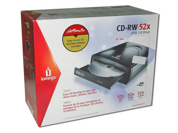 Quemador de CDs Iomega Externo Graba/Regraba/Lee: 52x/32x/52x, Interfase USB 2.0