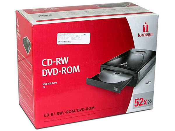 Combo Iomega de Quemador de CDs + DVD-ROM, Externo, Graba/Regraba/Lee: 52x/24x/52x, DVD 16x (Lectura). USB 2.0