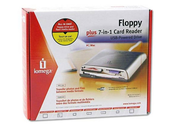 Unidad de Disquetes y Card Reader 7 en 1 Iomega Externo, USB