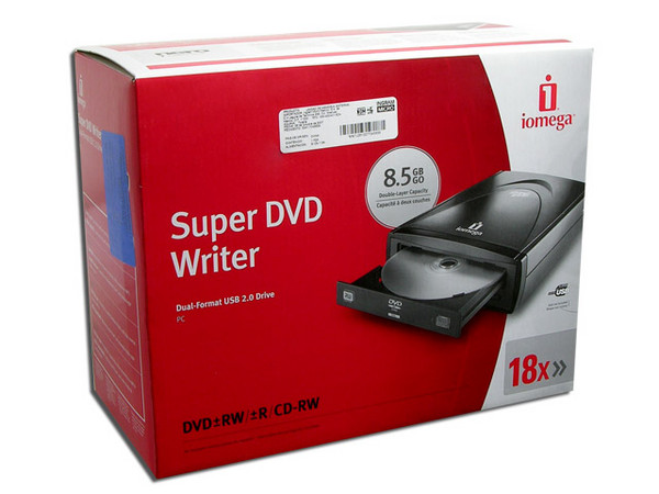 Quemador Iomega Super DVD, Externo, USB2.0:
DVD+RW: Graba/Regraba/Lee: 18x/8x/16x,
DVD-RW: Graba/Regraba/Lee: 18x/6x/16x,
CD-RW: Graba/Regraba/Lee: 48x/32x/48x