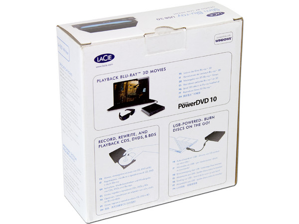 Quemador de Blu-ray Lacie Slim Externo 6x, reproduce Blu-ray 3D, USB 3.0