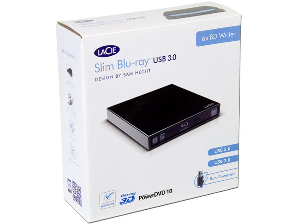 Quemador de Blu-ray Lacie Slim Externo 6x, reproduce Blu-ray 3D, USB 3.0