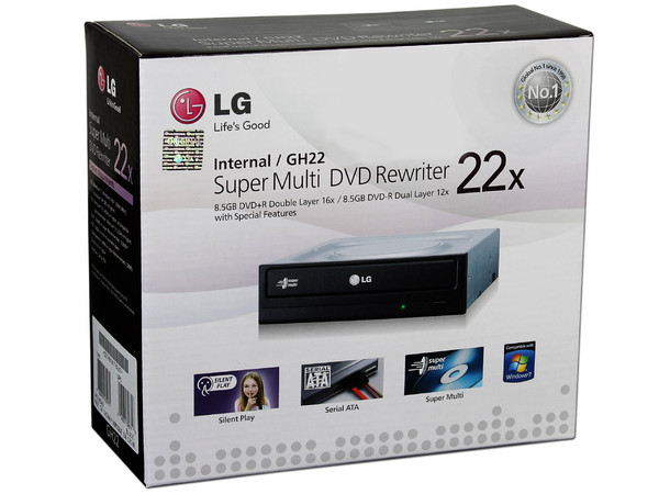 Quemador LG, Multiformato Serial ATA:
DVD+RW: Graba/Regraba/Lee: 22x/8x/16x,
DVD+R DL: 16x, DVD-R DL: 12x, DVD-RAM: 12x,
DVD-RW: Graba/Regraba/Lee: 22x/6x/12x,
CD-RW: Graba/Regraba/Lee: 48x/32x/40x