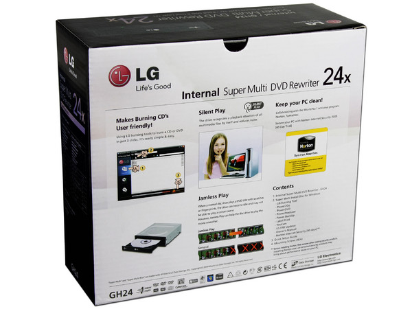 Quemador LG, Serial ATA:
DVD+RW: Graba/Regraba/Lee: 24x/8x/16x,
DVD-RW: Graba/Regraba/Lee: 24x/6x/16x,
CD-RW: Graba/Regraba/Lee: 48x/32x/48x
