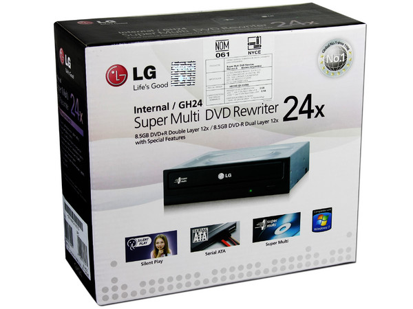 Quemador LG, Serial ATA:
DVD+RW: Graba/Regraba/Lee: 24x/8x/16x,
DVD-RW: Graba/Regraba/Lee: 24x/6x/16x,
CD-RW: Graba/Regraba/Lee: 48x/32x/48x