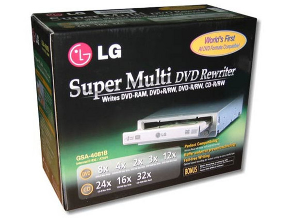 Quemador  LG Multiformato DVD±R/±RW, DVD-RAM y CDs,
DVD-RW+: Graba/Regraba/Lee : 8x/4x/12x,
DVD-RW-: Graba/Regraba/Lee : 4x/2x/12x,
CD-RW: Graba/Regraba/Lee: 24x/16x/32x