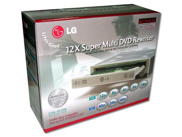 Quemador LG Multiformato DVD±R/±RW,
DVD-RAM, DVD Doble Capa y CDs,
DVD-RW+: Graba/Regraba/Lee : 12x/4x/16x,
DVD-RW-: Graba/Regraba/Lee : 8x/4x/16x,
CD-RW: Graba/Regraba/Lee: 40x/24x/40x