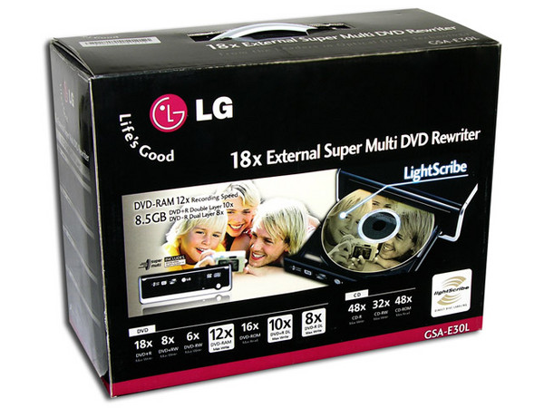 Quemador LG Lightscribe!, Color Negro, Externo:
DVD+RW: Graba/Regraba/Lee: 18x/8x/16x,
DVD+RDL, DVD-RDL: Graba 8X, DVD-RAM:12X,
DVD-RW: Graba/Regraba/Lee: 18x/6x/16x,
CD-RW: Graba/Regraba/Lee: 48x/32x/48x