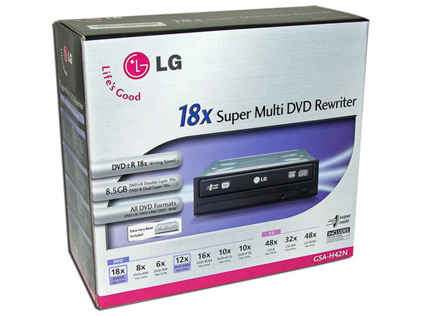 Quemador LG Multiformato DVD±R/±RW:
DVD+RW: Graba/Regraba/Lee: 18x/8x/16x,
DVD+RDL, DVD-RDL: Graba 10X, DVD-RAM:12X,
DVD-RW: Graba/Regraba/Lee: 18x/6x/16x,
CD-RW: Graba/Regraba/Lee: 48x/32x/48x