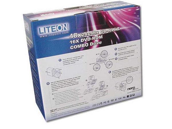 Combo LiteOn, Quemador de CDs 48x/24x/48x + DVD de 16x(Lectura).