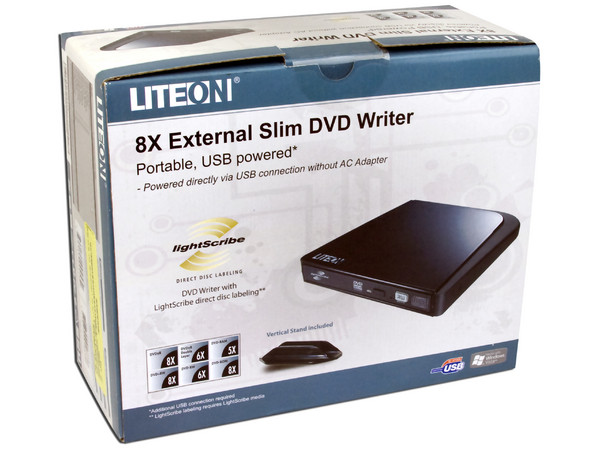 Quemador Liteon Externo Slim USB 2.0, Negro:
no necesita cable de alimentación,
DVD+RW: Graba/Regraba/Lee: 8x/8x/8x,
DVD+R DL: Graba 6X, DVD-R DL: Graba 6X,
DVD-RW: Graba/Regraba/Lee: 8x/6x/8x,
CD-RW: Graba/Regraba/Lee: 24x/24x/24x.