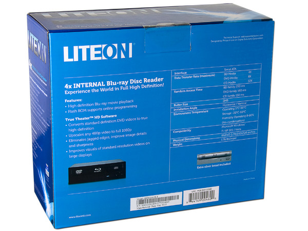 Lectora de Discos Blu-ray Liteon, Interna, 4X, SATA.