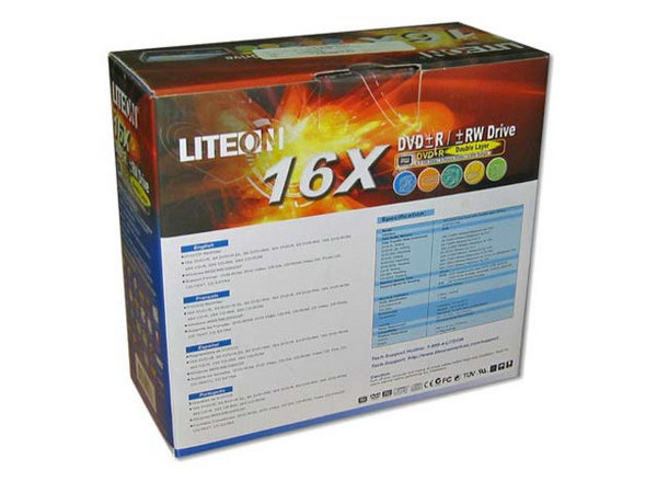 Quemador LiteOn Color Negro, Multiformato(DVD/CD-RW):
DVD+RW: Graba/Regraba/Lee: 16x/8x/16x,
DVD+R DL: Graba/Lee: 4X,
DVD-RW: Graba/Regraba/Lee: 16x/6x/16x,
CD-RW: Graba/Regraba/Lee: 48x/24x/48x