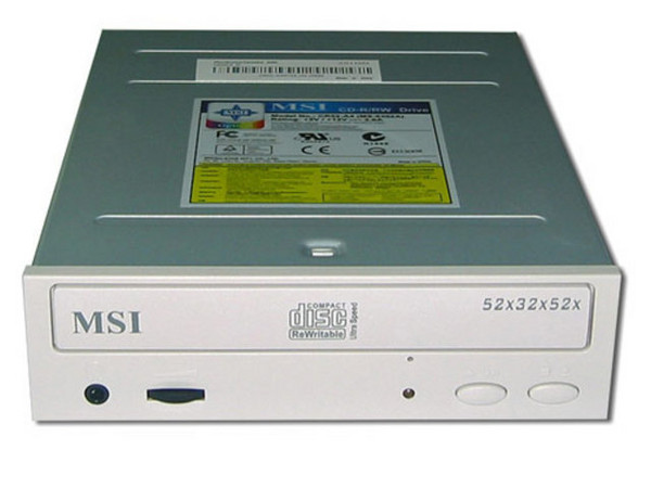 Quemador de CDs MSI, Interno, Velocidades Graba/Regraba/Lee : 52x/32x/52x.