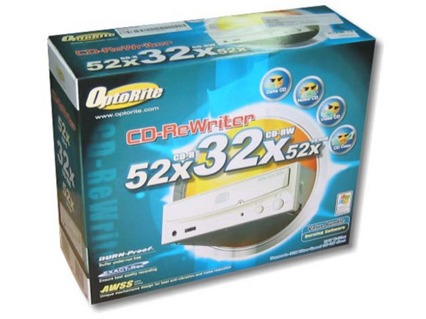 Quemador de CDs Optorite, Interno, Velocidades Graba/Regraba/Lee : 52x/32x/52x. Color Negro