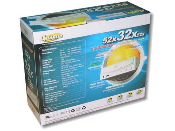 Quemador de CDs Optorite, Interno, Velocidades Graba/Regraba/Lee : 52x/32x/52x. Color Negro