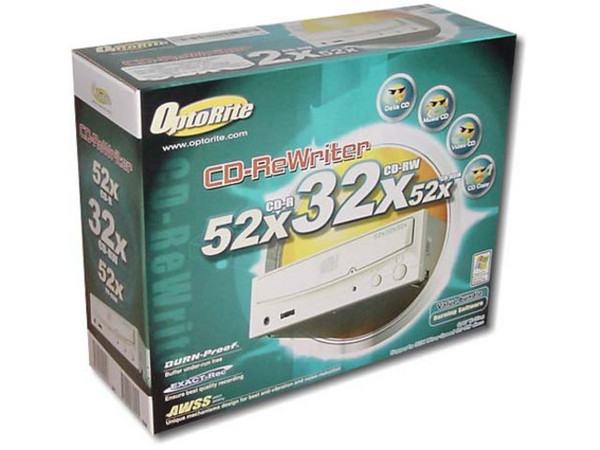 Quemador de CDs Optorite, Interno, Velocidades Graba/Regraba/Lee : 52x/32x/52x.