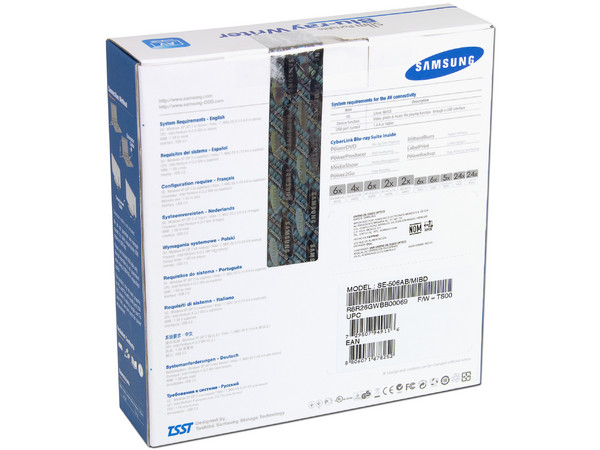 Quemador Slim Externo de Blu-ray, DVD y CD  Samsung  6x, reproduce Blu-ray 3D, USB 2.0