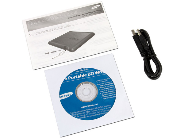 Quemador Slim Externo de Blu-ray, DVD y CD  Samsung  6x, reproduce Blu-ray 3D, USB 2.0