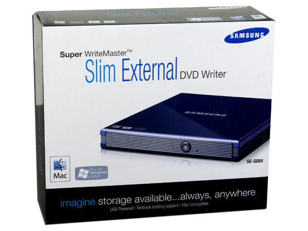 Quemador Samsung Externo Slim USB 2.0:
no necesita cable de alimentación,
DVD+RW: Graba/Regraba/Lee: 8x/8x/8x,
DVD+R DL: Graba 6X, DVD-R DL: Graba 6X,
DVD-RW: Graba/Regraba/Lee: 8x/6x/8x,
CD-RW: Graba/Regraba/Lee: 24x/16x/24x.