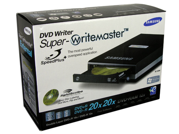 Quemador Samsung LightScribe, Color Negro, Externo:
DVD+RW: Graba/Regraba/Lee: 20x/8x/16x,
DVD+R DL: Graba 16X, DVD-R DL: Graba 12X,
DVD-RW: Graba/Regraba/Lee: 20x/6x/16x,
CD-RW: Graba/Regraba/Lee: 48x/32x/40x. USB 2.0