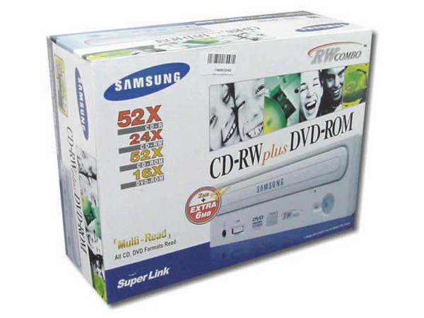 Combo Samsung Interno, Quemador de CDs 52x/24x/52x + DVD de 16x(Lectura).