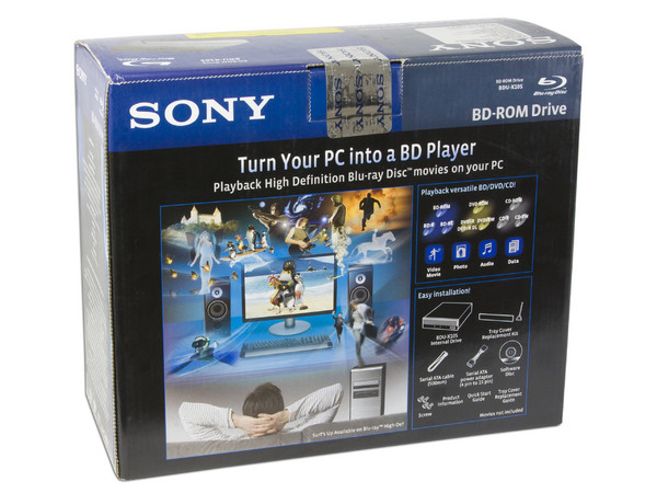 Lectora de Discos Blu-ray Sony, Interna, 4X, SATA. Incluye caratulas Negra y Plateada