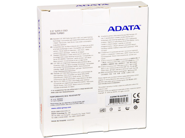 Unidad de Estado Sólido SSD Adata S596 Turbo de 64GB, 2.5