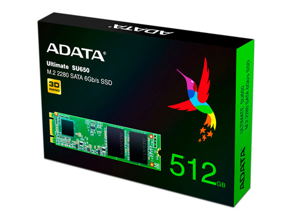 Unidad de Estado Sólido ADATA SU650 de 512GB, M.2 SATA III (6Gb/s).