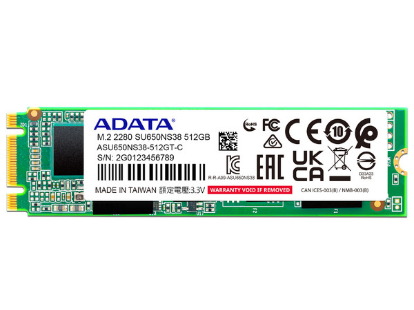 Unidad de Estado Sólido ADATA SU650 de 512GB, M.2 SATA III (6Gb/s).