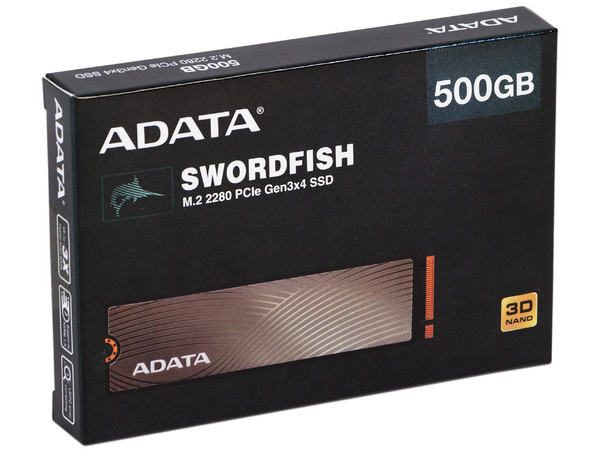 Unidad de Estado Sólido ADATA SWORDFISH de 500GB, M.2 NVMe PCIe.