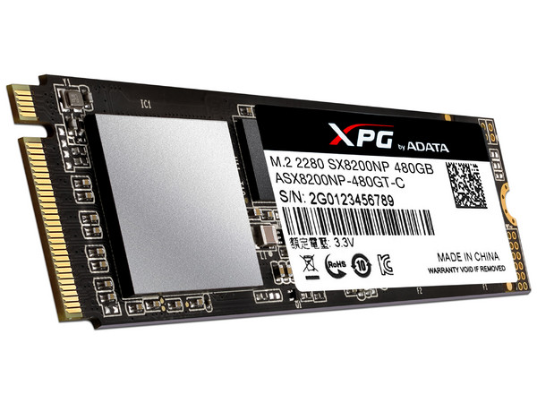 Unidad de estado Sólido ADATA XPG SX82000 de 480 GB, M.2.