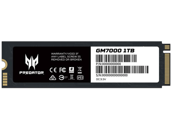 Unidad de Estado Sólido Acer Predator GM7000 de 1TB, M.2 NVMe PCIe 4.0.