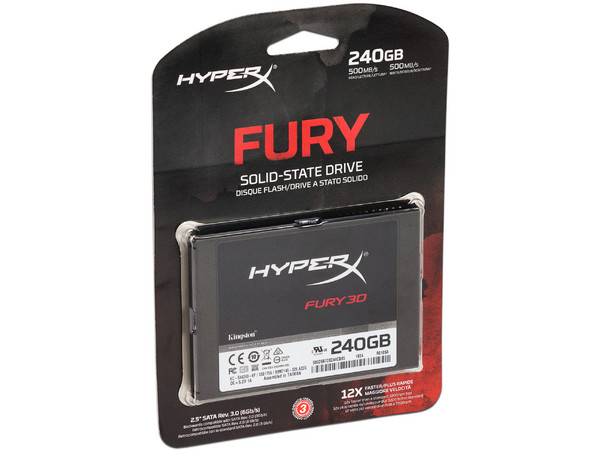 Unidad de Estado Sólido Kingston HyperX Fury 3D de 240 GB, 2.5