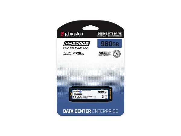 Unidad de Estado Sólido Kingston DC2000B de 960GB, Velocidad de Lectura de 7000 MB/s, Velocidad de Escritura de 1300MB/s, M.2 NVMe PCIe 4.0.