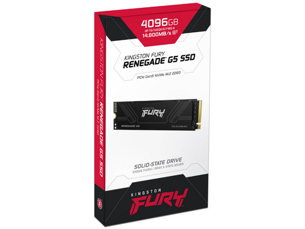 Unidad de Estado Sólido Kingston FURY RENEGADE G5 de 4TB, M.2 2280 NVMe PCIe 5.0 x4