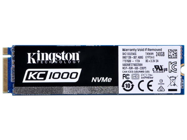 Unidad de Estado Sólido Kingston KC1000H de 240 GB, PCI Express x4. Incluye Adaptador HHL.
